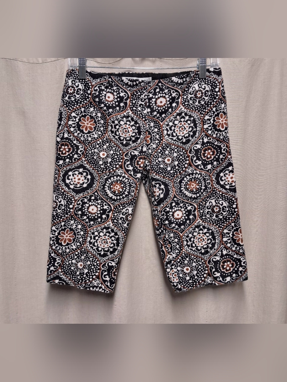 Trina Turk Black Floral Medallion Bermuda Shorts